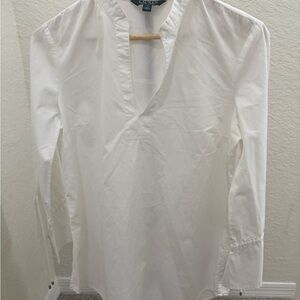 Lauren Ralph Lauren White Casual Button Down Shirt